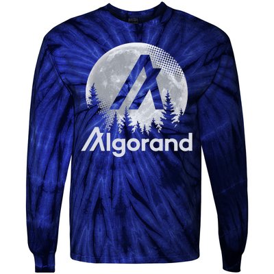 Algorand ALGO Coin Cryptocurrency Wilderness Full Moon Tie-Dye Long Sleeve Shirt