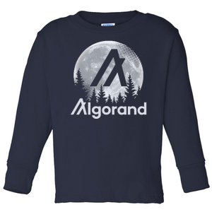 Algorand ALGO Coin Cryptocurrency Wilderness Full Moon Toddler Long Sleeve Shirt