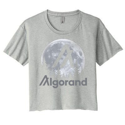 Algorand ALGO Coin Cryptocurrency Wilderness Full Moon Women's Crop Top Tee