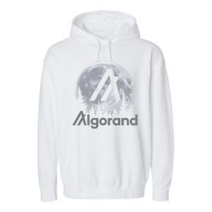 Algorand ALGO Coin Cryptocurrency Wilderness Full Moon Garment-Dyed Fleece Hoodie