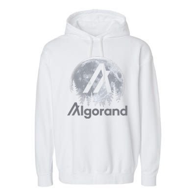 Algorand ALGO Coin Cryptocurrency Wilderness Full Moon Garment-Dyed Fleece Hoodie