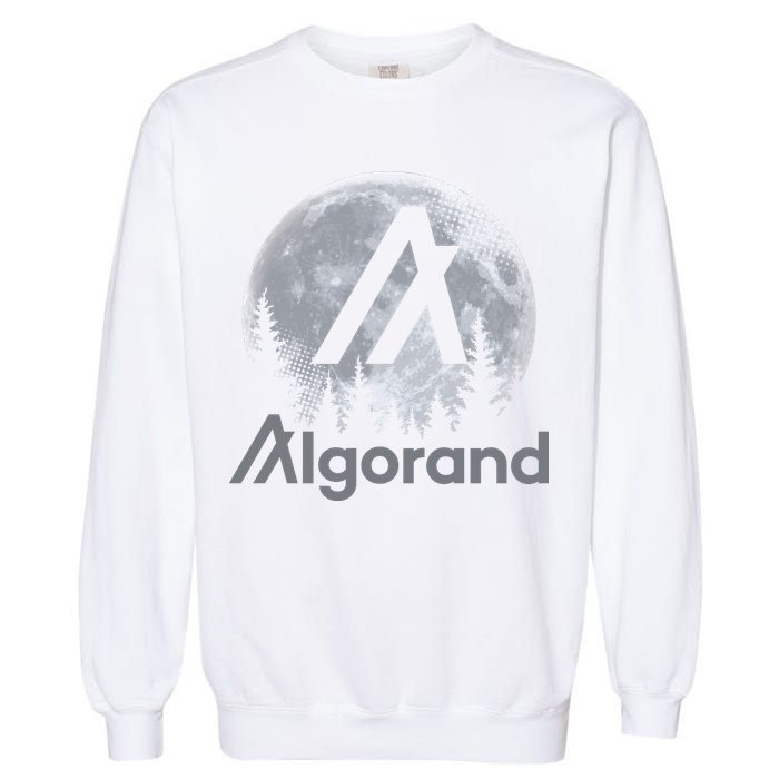 Algorand ALGO Coin Cryptocurrency Wilderness Full Moon Garment-Dyed Sweatshirt