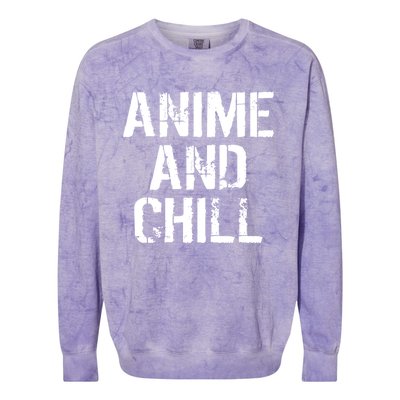 Anime And Chill Humorous Fun Humor Colorblast Crewneck Sweatshirt