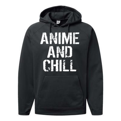 Anime And Chill Humorous Fun Humor Performance Fleece Hoodie