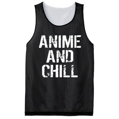 Anime And Chill Humorous Fun Humor Mesh Reversible Basketball Jersey Tank