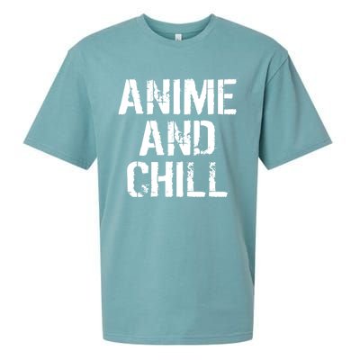 Anime And Chill Humorous Fun Humor Sueded Cloud Jersey T-Shirt