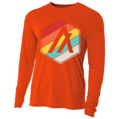 Algorand ALGO Coin Cryptocurrency Retro Colors Cooling Performance Long Sleeve Crew