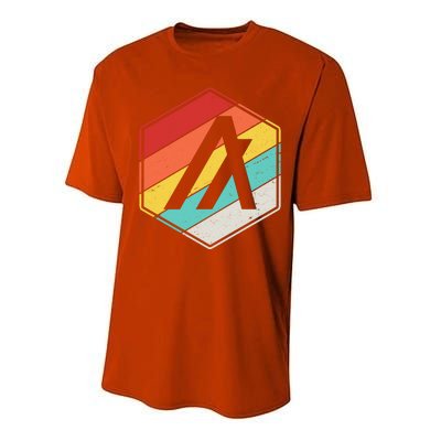 Algorand ALGO Coin Cryptocurrency Retro Colors Performance Sprint T-Shirt