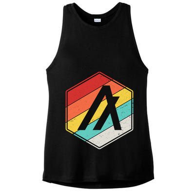 Algorand ALGO Coin Cryptocurrency Retro Colors Ladies PosiCharge Tri-Blend Wicking Tank