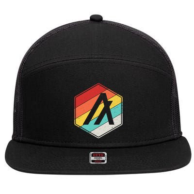 Algorand ALGO Coin Cryptocurrency Retro Colors 7 Panel Mesh Trucker Snapback Hat