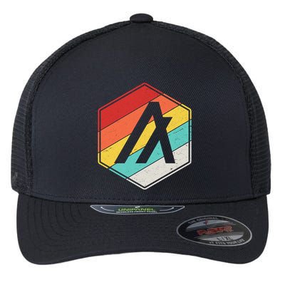 Algorand ALGO Coin Cryptocurrency Retro Colors Flexfit Unipanel Trucker Cap