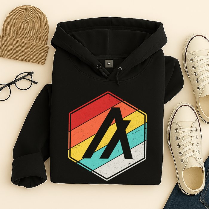Algorand ALGO Coin Cryptocurrency Retro Colors Hoodie