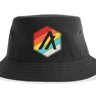 Algorand ALGO Coin Cryptocurrency Retro Colors Sustainable Bucket Hat