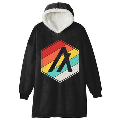 Algorand ALGO Coin Cryptocurrency Retro Colors Hooded Wearable Blanket