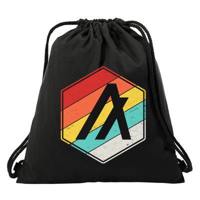 Algorand ALGO Coin Cryptocurrency Retro Colors Drawstring Bag