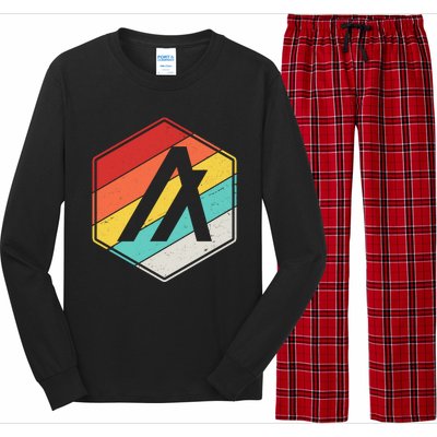 Algorand ALGO Coin Cryptocurrency Retro Colors Long Sleeve Pajama Set