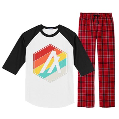 Algorand ALGO Coin Cryptocurrency Retro Colors Raglan Sleeve Pajama Set