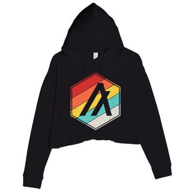 Algorand ALGO Coin Cryptocurrency Retro Colors Crop Fleece Hoodie