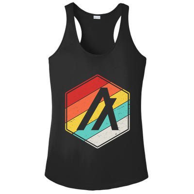Algorand ALGO Coin Cryptocurrency Retro Colors Ladies PosiCharge Competitor Racerback Tank
