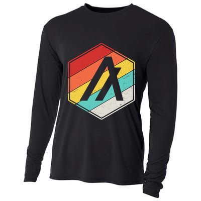 Algorand ALGO Coin Cryptocurrency Retro Colors Cooling Performance Long Sleeve Crew