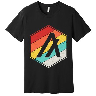 Algorand ALGO Coin Cryptocurrency Retro Colors Premium T-Shirt