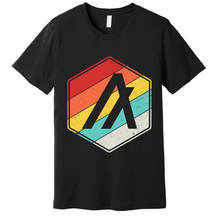 Algorand ALGO Coin Cryptocurrency Retro Colors Premium T-Shirt