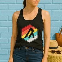 Algorand ALGO Coin Cryptocurrency Retro Colors Womens Tank Top