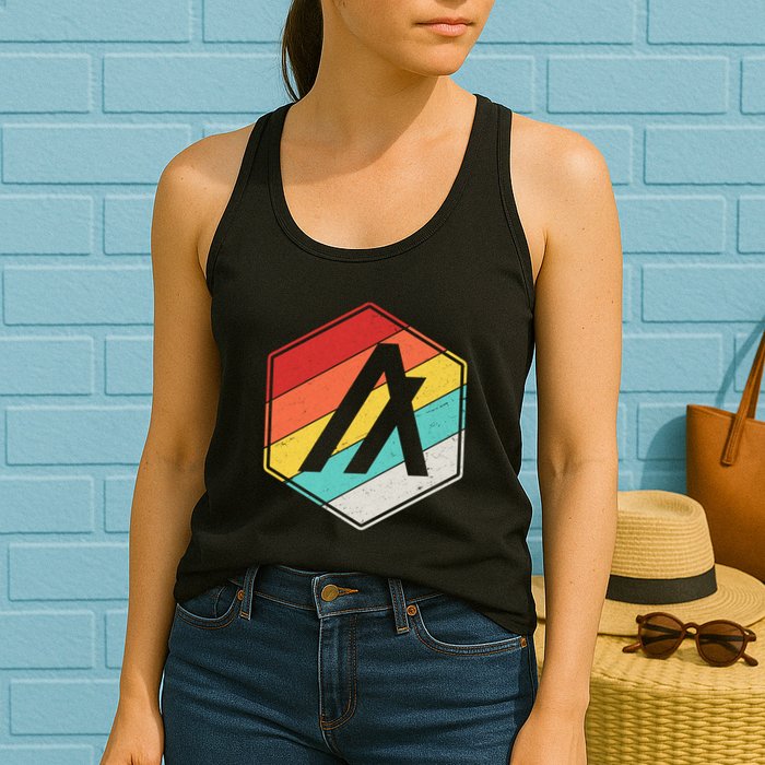Algorand ALGO Coin Cryptocurrency Retro Colors Womens Tank Top