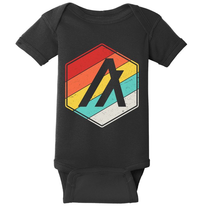 Algorand ALGO Coin Cryptocurrency Retro Colors Baby Bodysuit