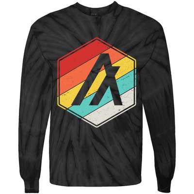 Algorand ALGO Coin Cryptocurrency Retro Colors Tie-Dye Long Sleeve Shirt