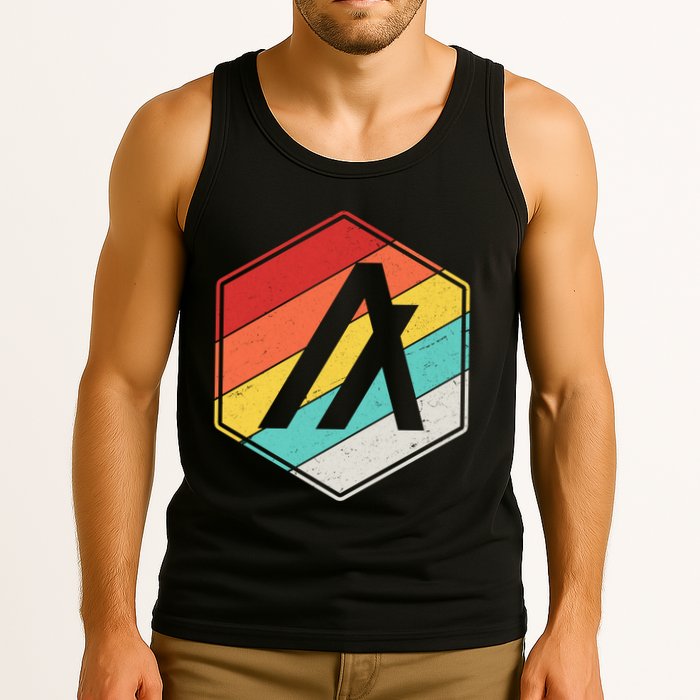 Algorand ALGO Coin Cryptocurrency Retro Colors Tank Top