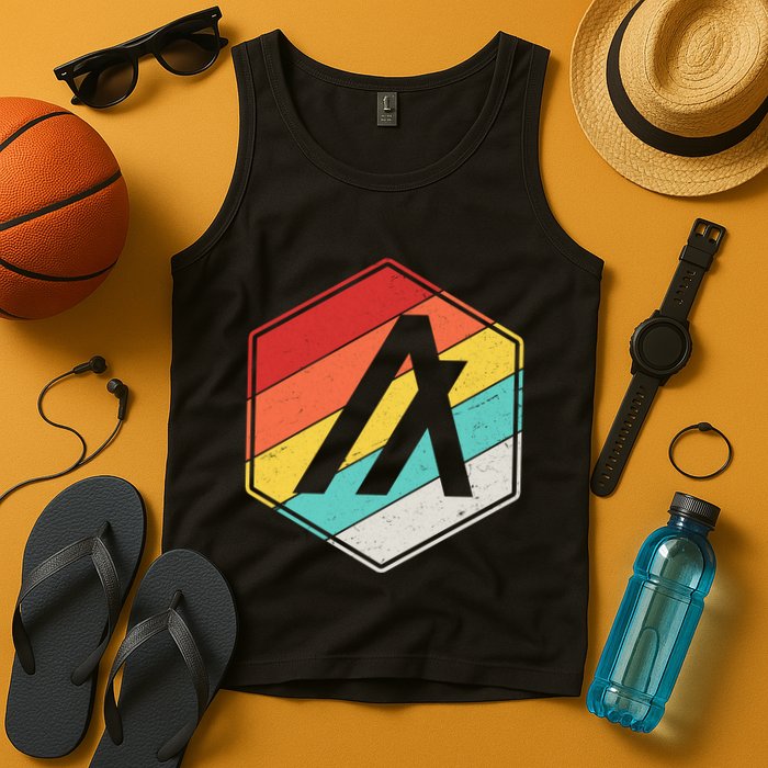 Algorand ALGO Coin Cryptocurrency Retro Colors Tank Top