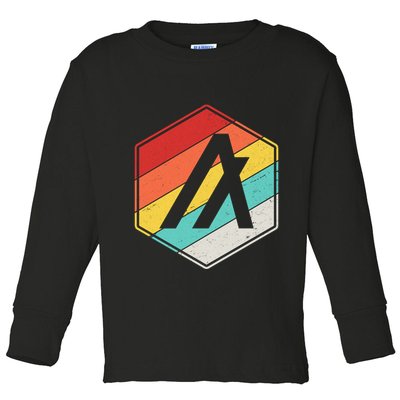 Algorand ALGO Coin Cryptocurrency Retro Colors Toddler Long Sleeve Shirt