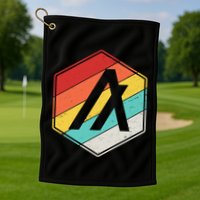 Algorand ALGO Coin Cryptocurrency Retro Colors Golf Towel