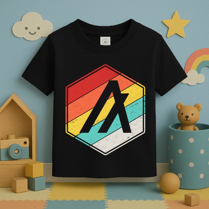 Algorand ALGO Coin Cryptocurrency Retro Colors Toddler T-Shirt