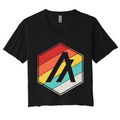 Algorand ALGO Coin Cryptocurrency Retro Colors Crop Top