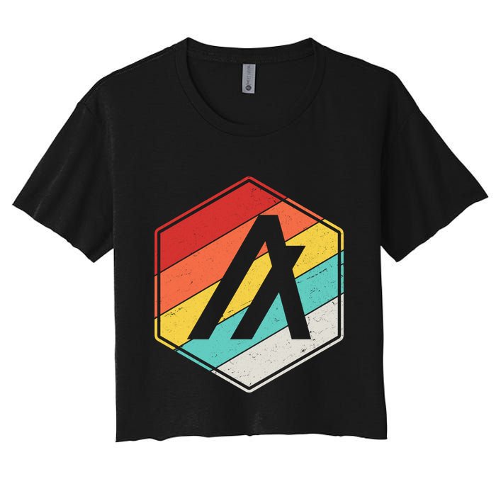 Algorand ALGO Coin Cryptocurrency Retro Colors Crop Top