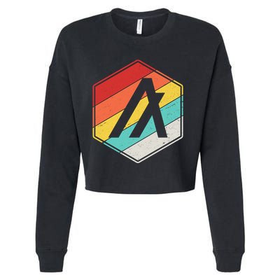 Algorand ALGO Coin Cryptocurrency Retro Colors Cropped Pullover Crew