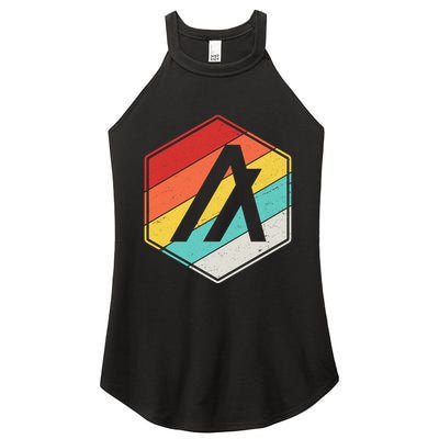 Algorand ALGO Coin Cryptocurrency Retro Colors Women's Perfect Tri Rocker Tank