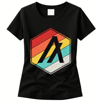Algorand ALGO Coin Cryptocurrency Retro Colors Womens T-Shirt
