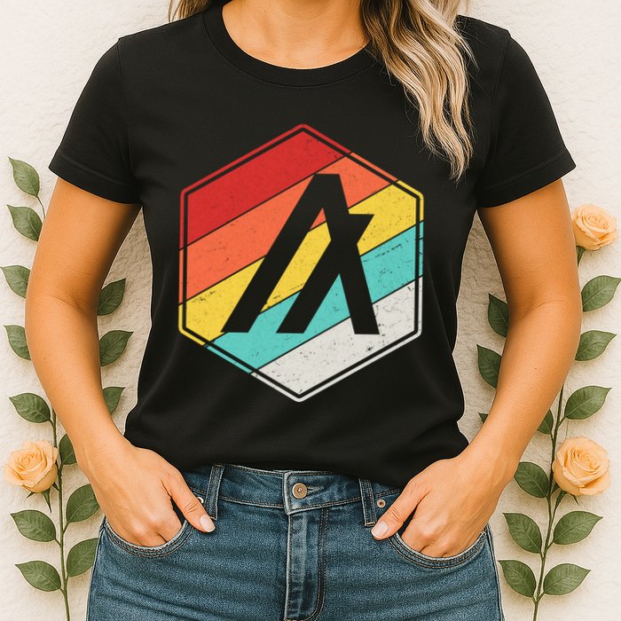 Algorand ALGO Coin Cryptocurrency Retro Colors Womens T-Shirt