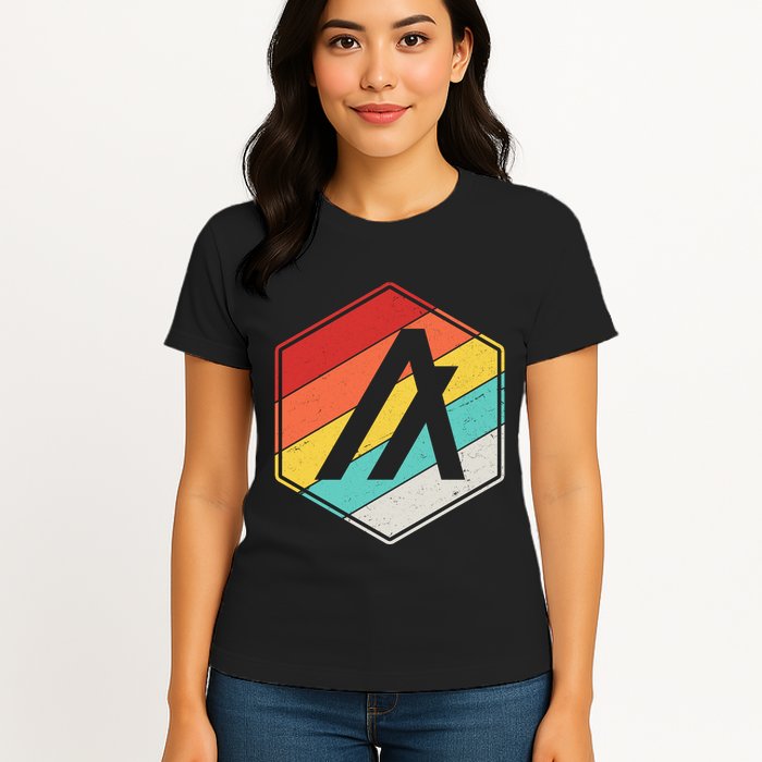 Algorand ALGO Coin Cryptocurrency Retro Colors Womens T-Shirt