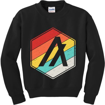 Algorand ALGO Coin Cryptocurrency Retro Colors Kids Sweatshirt
