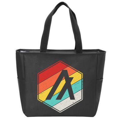 Algorand ALGO Coin Cryptocurrency Retro Colors Zip Tote Bag