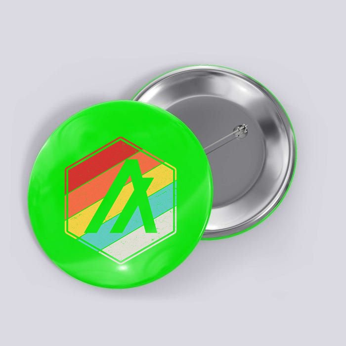 Algorand ALGO Coin Cryptocurrency Retro Colors Button