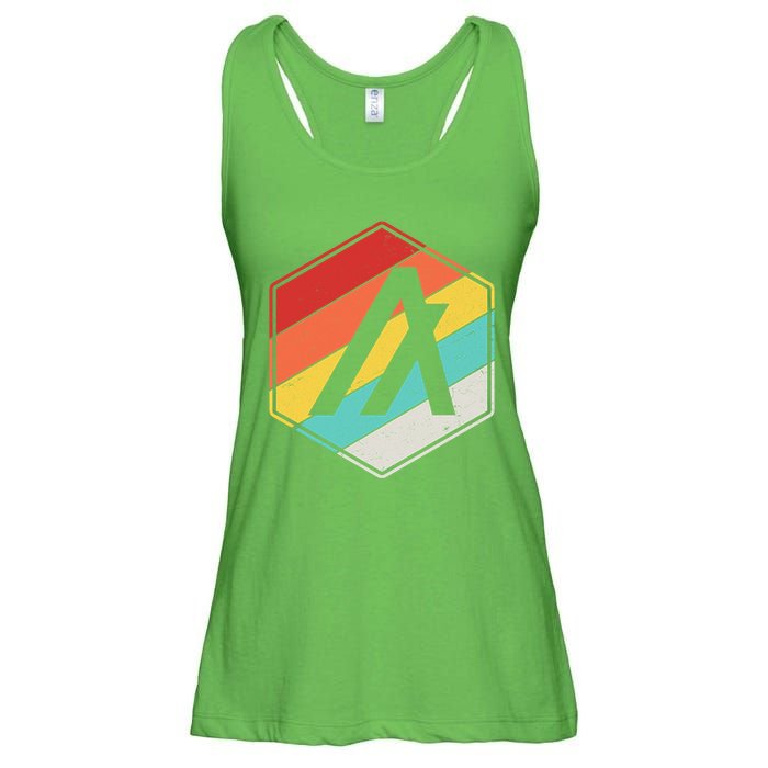 Algorand ALGO Coin Cryptocurrency Retro Colors Ladies Essential Flowy Tank