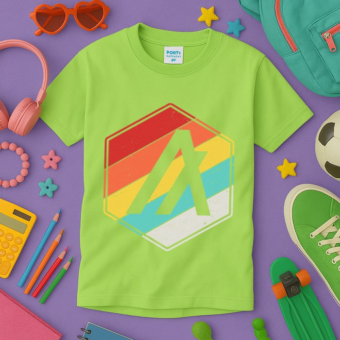 Algorand ALGO Coin Cryptocurrency Retro Colors Kids T-Shirt