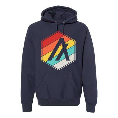 Algorand ALGO Coin Cryptocurrency Retro Colors Premium Hoodie