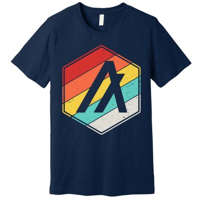 Algorand ALGO Coin Cryptocurrency Retro Colors Premium T-Shirt