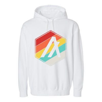 Algorand ALGO Coin Cryptocurrency Retro Colors Garment-Dyed Fleece Hoodie